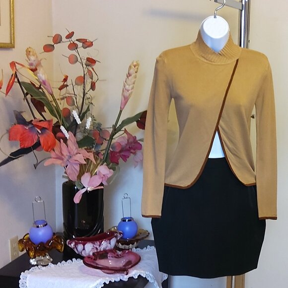 NWT Women’s Lightweight Mock Neck Long Sleeve Yellow Knit Cardigan Sweater XS S - Picture 2 of 7